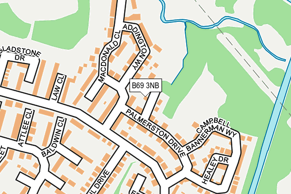 B69 3NB map - OS OpenMap – Local (Ordnance Survey)