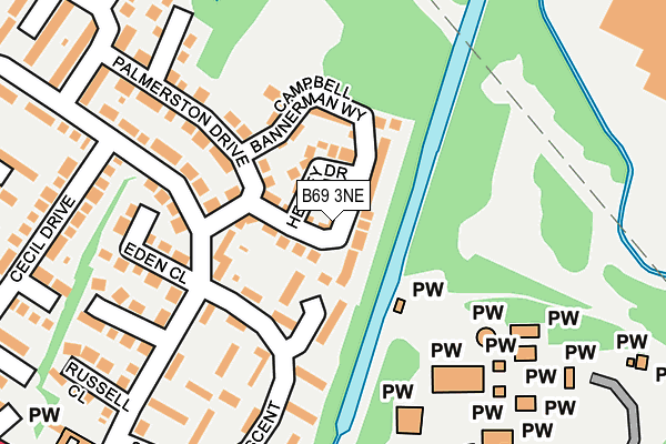 B69 3NE map - OS OpenMap – Local (Ordnance Survey)