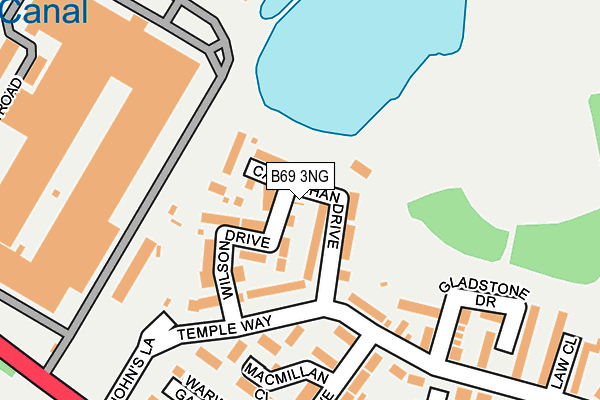 B69 3NG map - OS OpenMap – Local (Ordnance Survey)