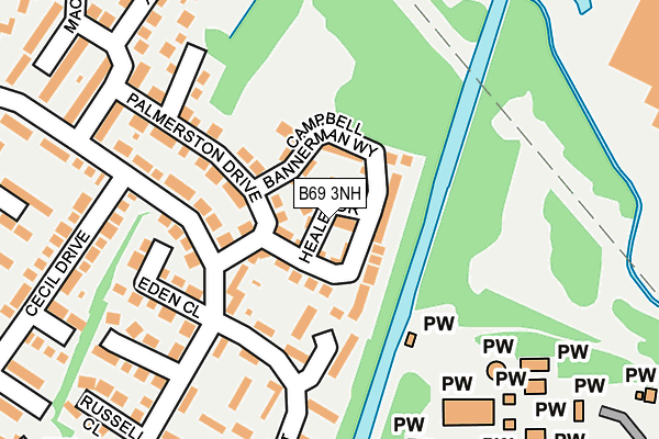 B69 3NH map - OS OpenMap – Local (Ordnance Survey)