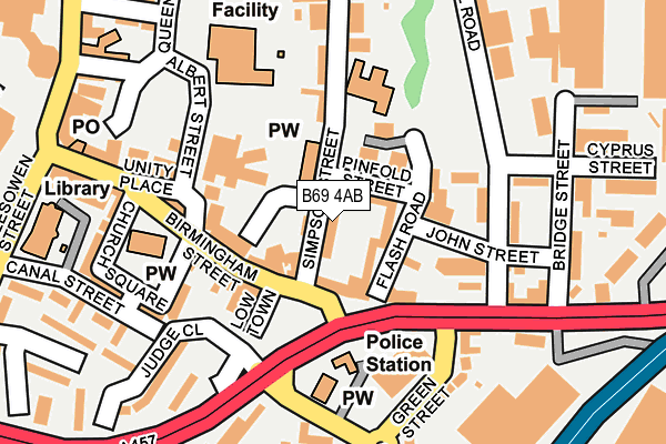 B69 4AB map - OS OpenMap – Local (Ordnance Survey)