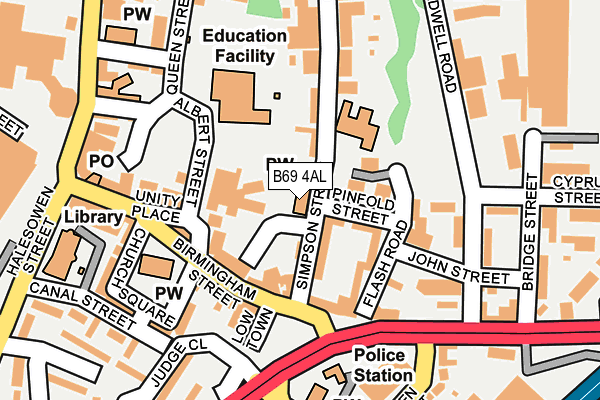 B69 4AL map - OS OpenMap – Local (Ordnance Survey)