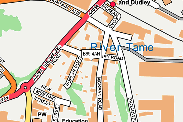 B69 4AN map - OS OpenMap – Local (Ordnance Survey)