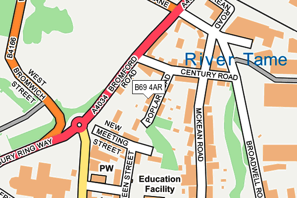 B69 4AR map - OS OpenMap – Local (Ordnance Survey)