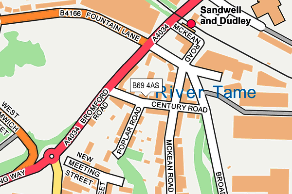 B69 4AS map - OS OpenMap – Local (Ordnance Survey)