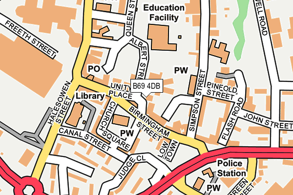 B69 4DB map - OS OpenMap – Local (Ordnance Survey)