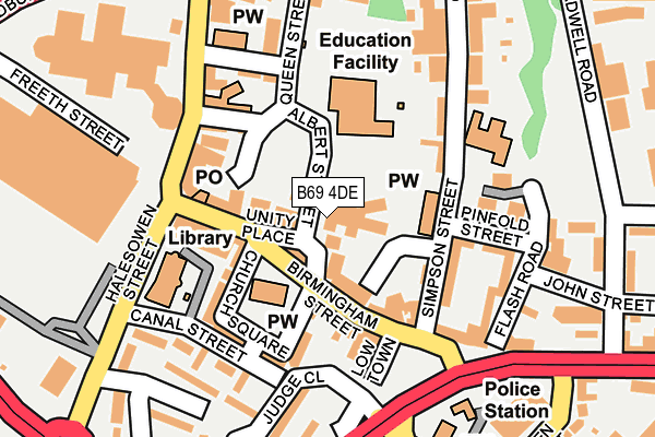 B69 4DE map - OS OpenMap – Local (Ordnance Survey)