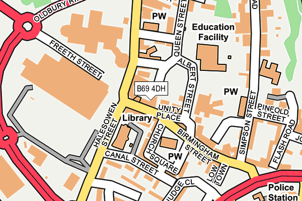 B69 4DH map - OS OpenMap – Local (Ordnance Survey)