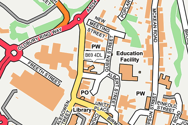 B69 4DL map - OS OpenMap – Local (Ordnance Survey)