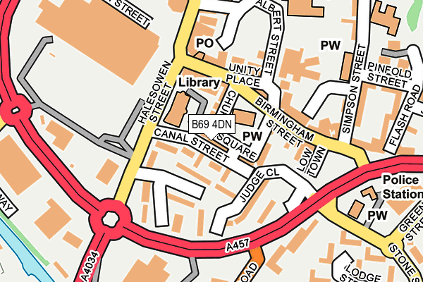 B69 4DN map - OS OpenMap – Local (Ordnance Survey)