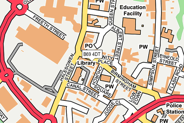 B69 4DT map - OS OpenMap – Local (Ordnance Survey)