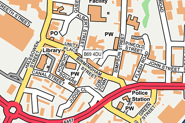 B69 4DU map - OS OpenMap – Local (Ordnance Survey)