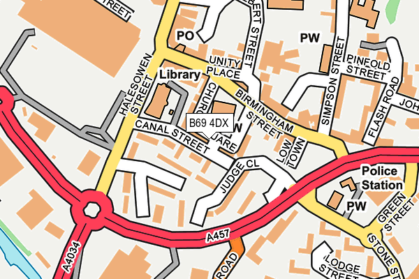 B69 4DX map - OS OpenMap – Local (Ordnance Survey)