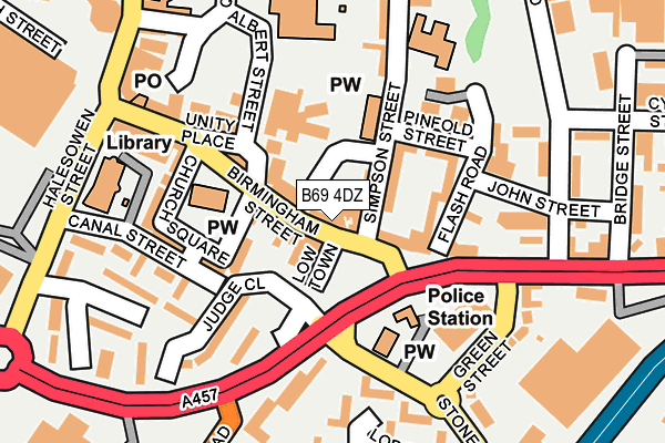 B69 4DZ map - OS OpenMap – Local (Ordnance Survey)