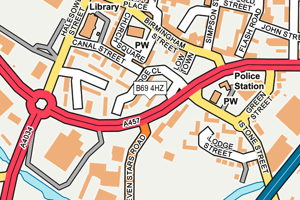 B69 4HZ map - OS OpenMap – Local (Ordnance Survey)