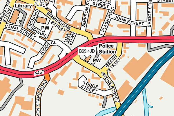 B69 4JD map - OS OpenMap – Local (Ordnance Survey)