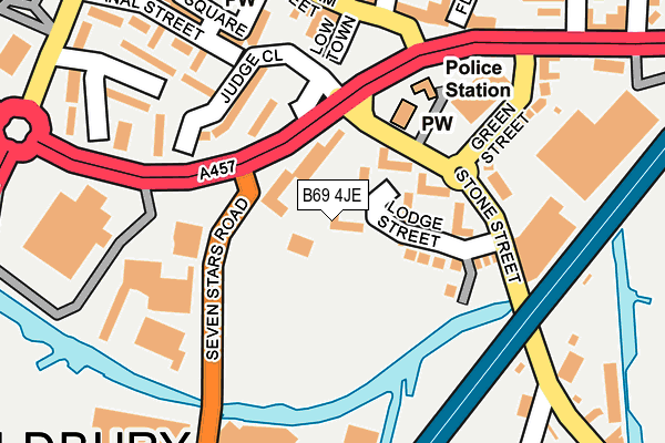 B69 4JE map - OS OpenMap – Local (Ordnance Survey)