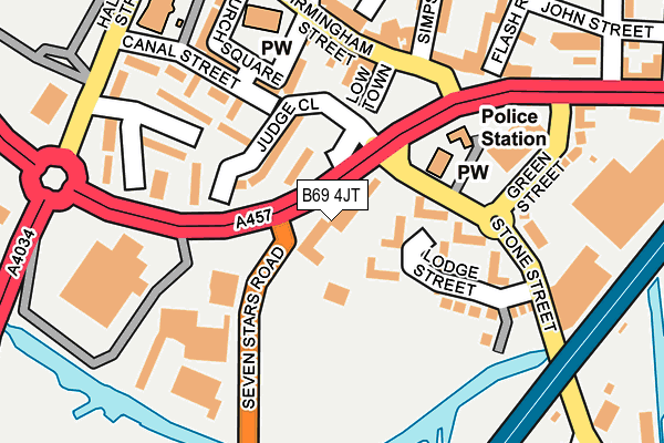 B69 4JT map - OS OpenMap – Local (Ordnance Survey)