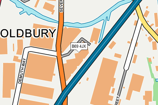 B69 4JX map - OS OpenMap – Local (Ordnance Survey)