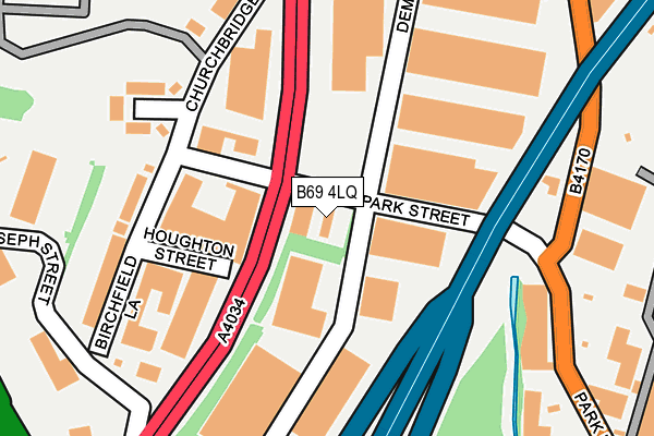 B69 4LQ map - OS OpenMap – Local (Ordnance Survey)