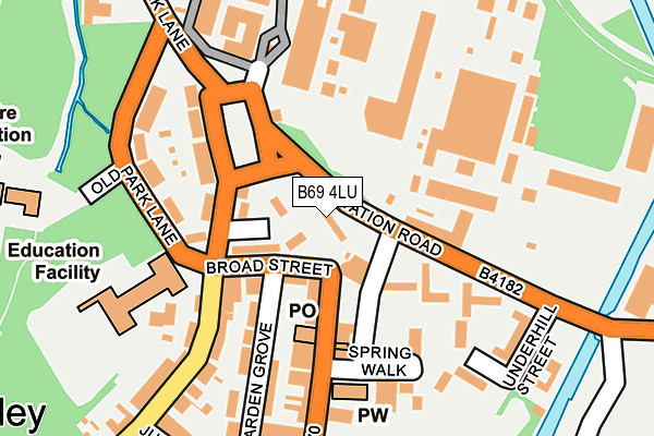 B69 4LU map - OS OpenMap – Local (Ordnance Survey)