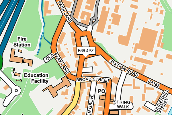 B69 4PZ map - OS OpenMap – Local (Ordnance Survey)