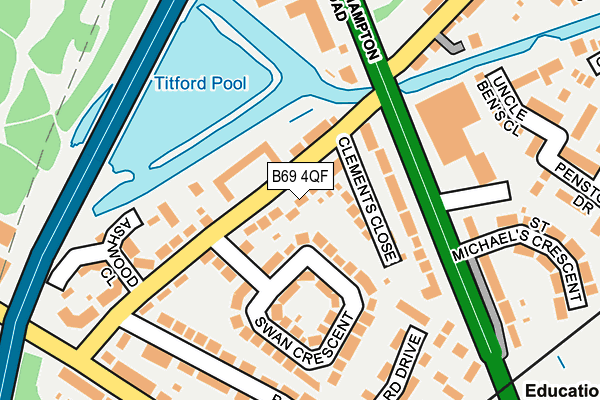 B69 4QF map - OS OpenMap – Local (Ordnance Survey)