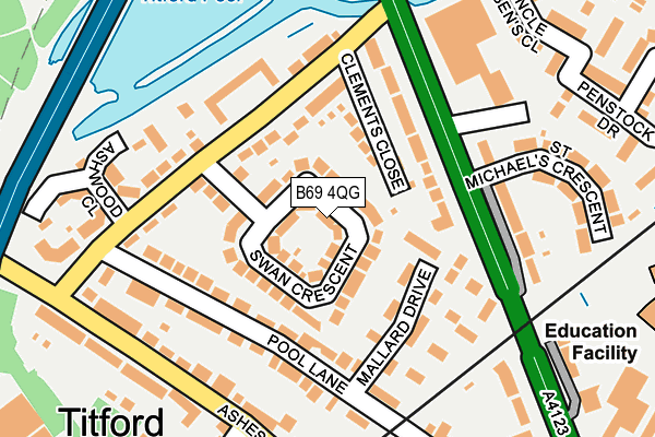 B69 4QG map - OS OpenMap – Local (Ordnance Survey)