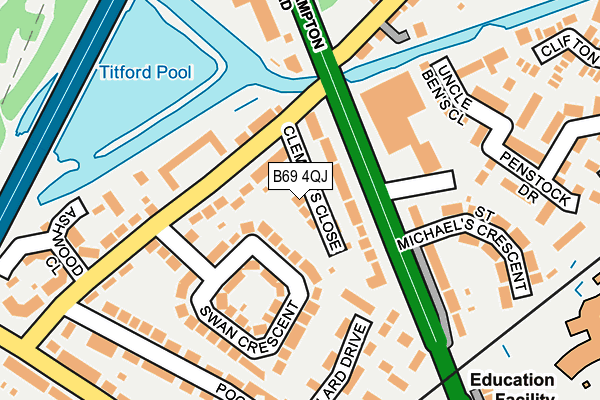 B69 4QJ map - OS OpenMap – Local (Ordnance Survey)