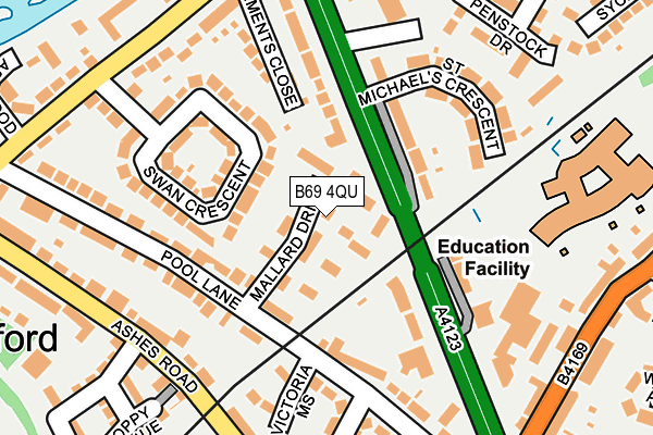 B69 4QU map - OS OpenMap – Local (Ordnance Survey)