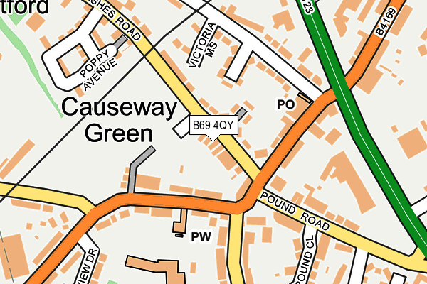 B69 4QY map - OS OpenMap – Local (Ordnance Survey)