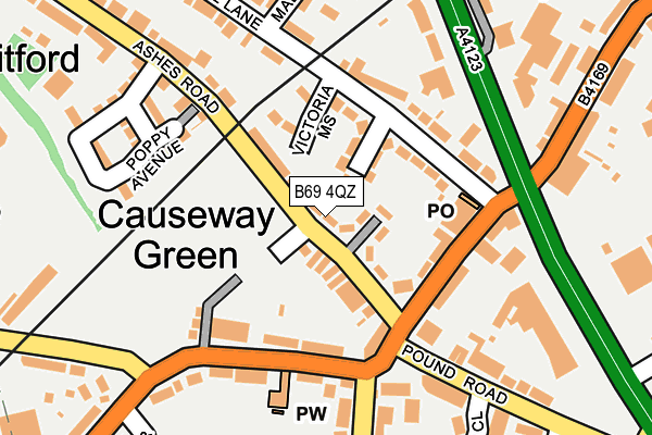 B69 4QZ map - OS OpenMap – Local (Ordnance Survey)