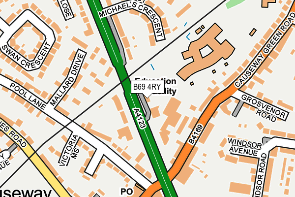 B69 4RY map - OS OpenMap – Local (Ordnance Survey)