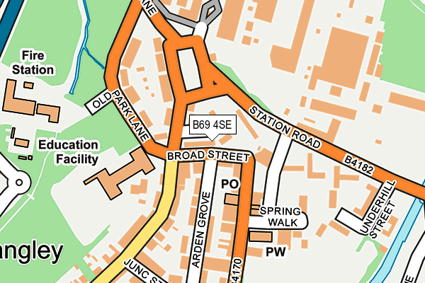B69 4SE map - OS OpenMap – Local (Ordnance Survey)