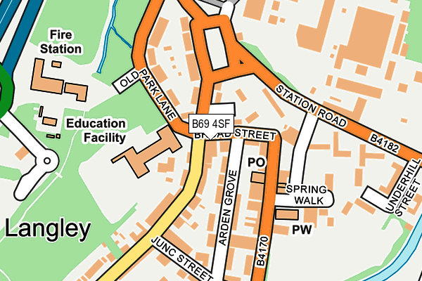 B69 4SF map - OS OpenMap – Local (Ordnance Survey)