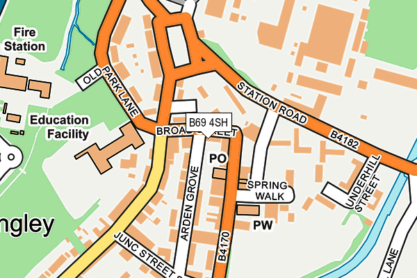 B69 4SH map - OS OpenMap – Local (Ordnance Survey)