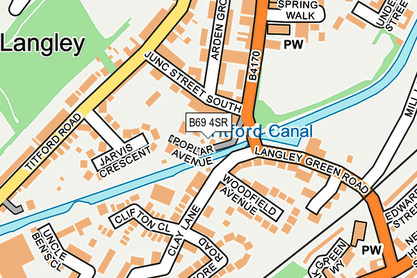 B69 4SR map - OS OpenMap – Local (Ordnance Survey)