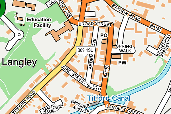 B69 4SU map - OS OpenMap – Local (Ordnance Survey)