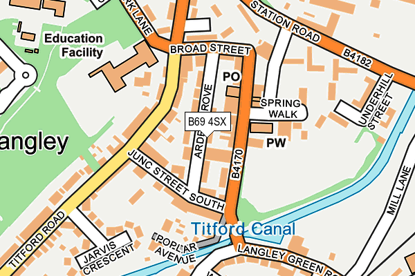 B69 4SX map - OS OpenMap – Local (Ordnance Survey)