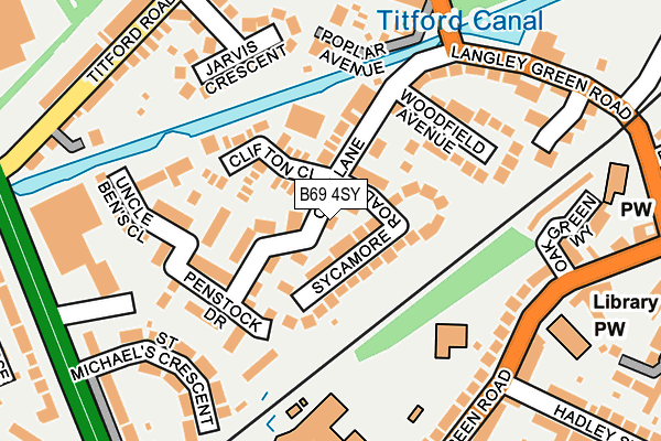 B69 4SY map - OS OpenMap – Local (Ordnance Survey)