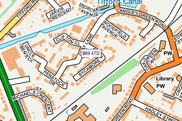 B69 4TD map - OS OpenMap – Local (Ordnance Survey)