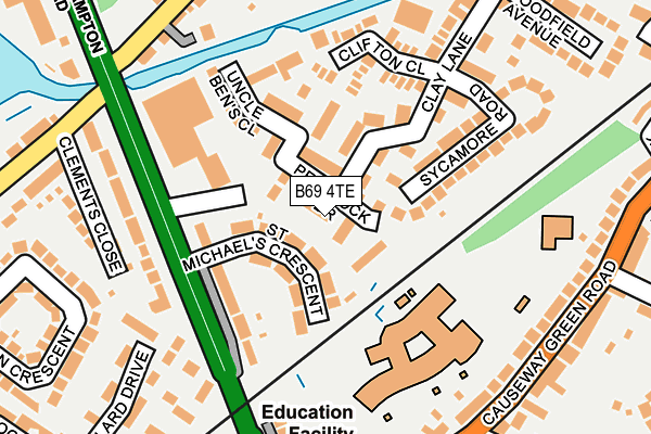 B69 4TE map - OS OpenMap – Local (Ordnance Survey)