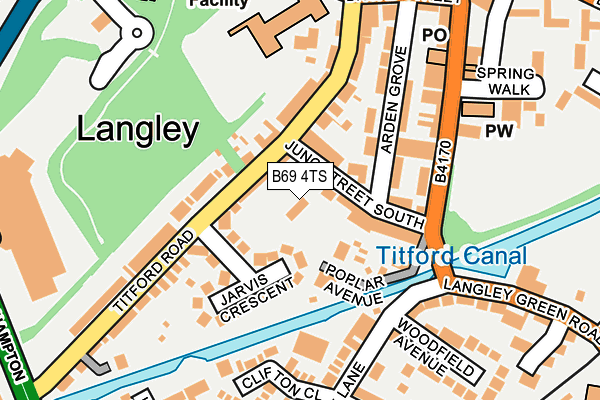 B69 4TS map - OS OpenMap – Local (Ordnance Survey)