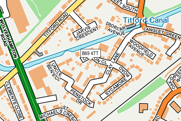 B69 4TT map - OS OpenMap – Local (Ordnance Survey)