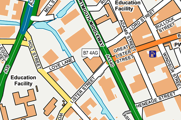 B7 4AG map - OS OpenMap – Local (Ordnance Survey)