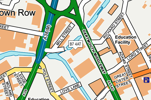 B7 4AT map - OS OpenMap – Local (Ordnance Survey)