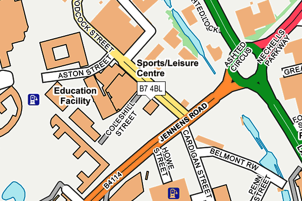 B7 4BL map - OS OpenMap – Local (Ordnance Survey)