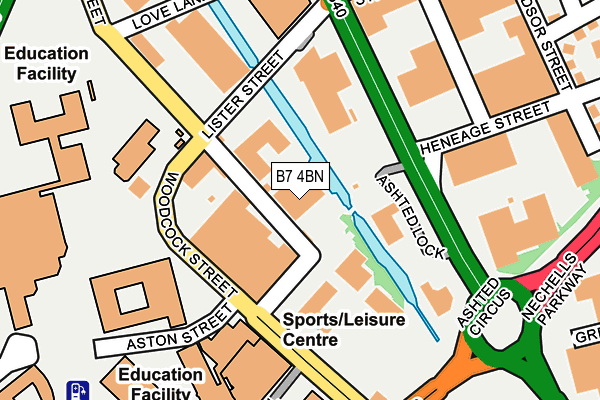 B7 4BN map - OS OpenMap – Local (Ordnance Survey)