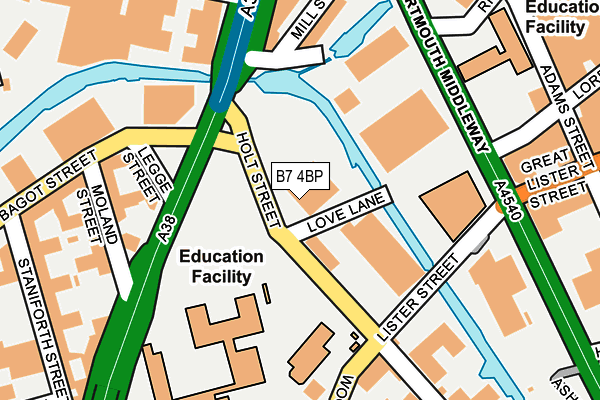 B7 4BP map - OS OpenMap – Local (Ordnance Survey)