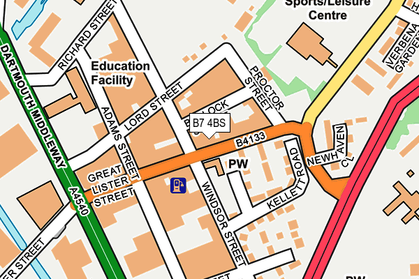 B7 4BS map - OS OpenMap – Local (Ordnance Survey)